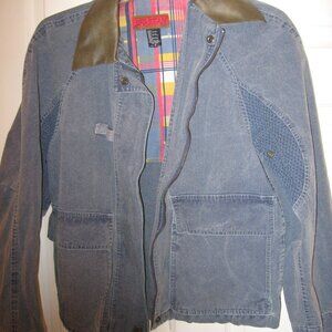 Braetan Blue Waist Length Sport Jacket Faux Leather Collar Women's Medium